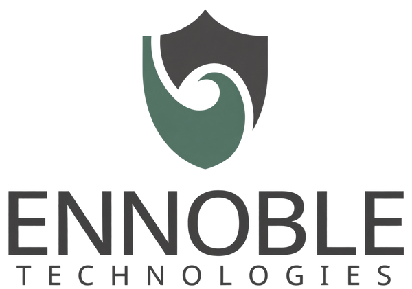 ENNOBLE Technologies — official charcoal and green shield logo